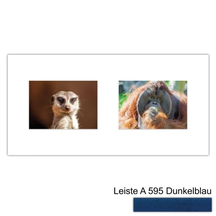 Galerierahmen Design 4216, 25x50, 2 Ausschnitte 13x18 dunkelblau