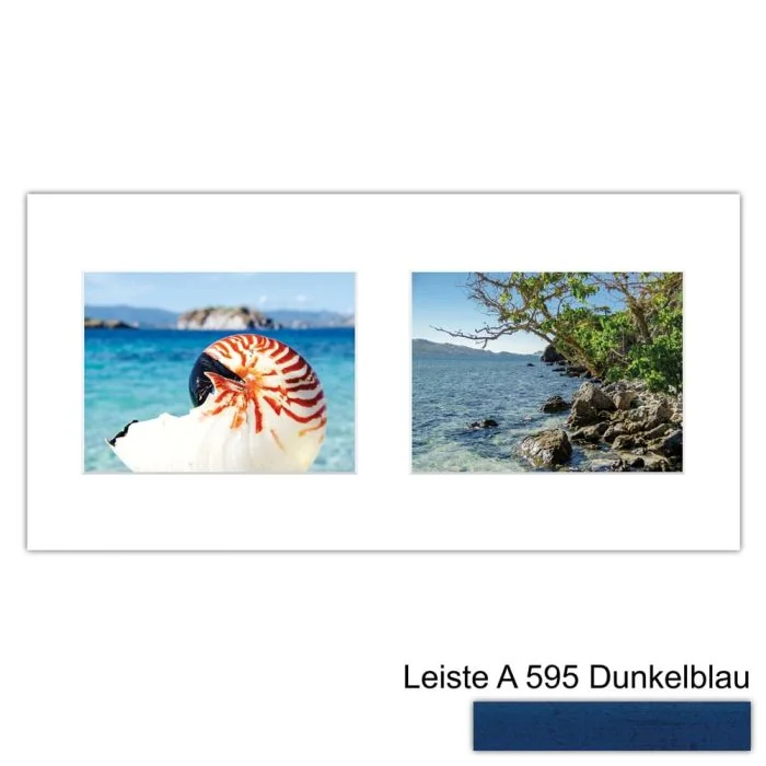 Galerierahmen Design 4220, 25x50, 2 Ausschnitte 15x20 dunkelblau