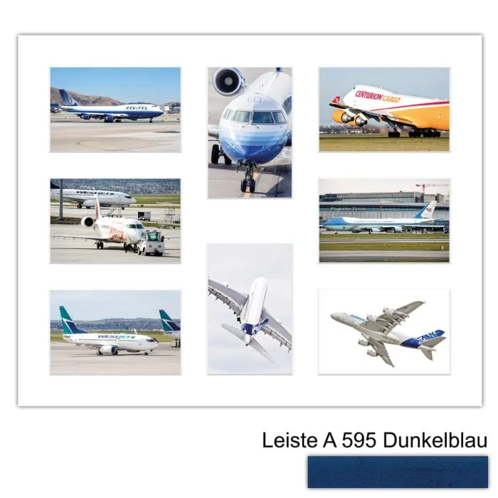 Galerierahmen Design 4231, 40x50, 8 Ausschnitte 10x15 dunkelblau