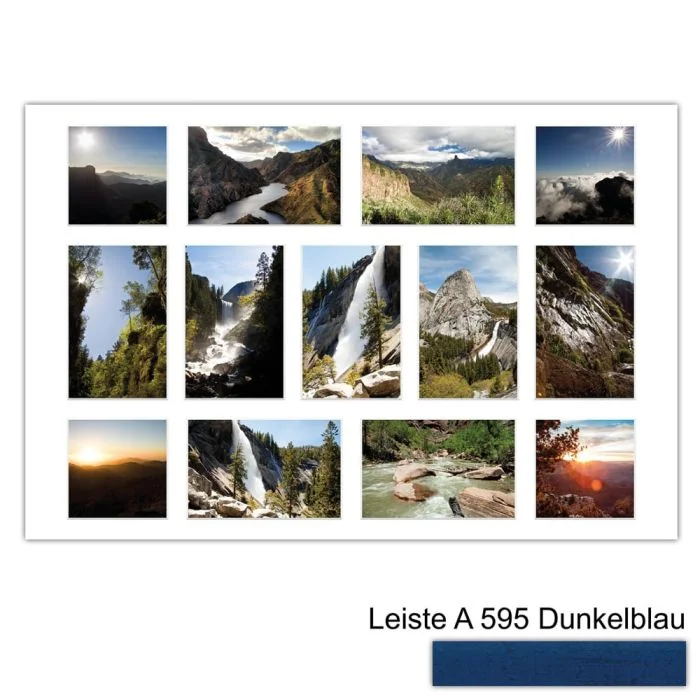 Galerierahmen Design 4233, 40x60, 9 Ausschnitte 10x15, 4 Ausschnitte 10x10 dunkelblau