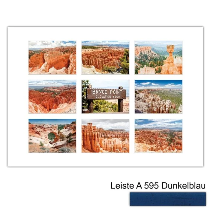 Galerierahmen Design 4238, 50x70, 9 Ausschnitte 13x18 dunkelblau