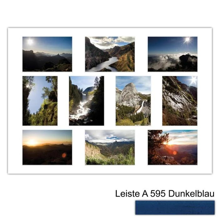 Galerierahmen Design 4240, 50x70, 10 Ausschnitte 13x18 dunkelblau