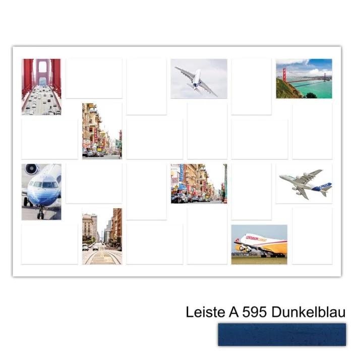 Galerierahmen Design 4246, 70x100, 24 Ausschnitte 13x18 dunkelblau