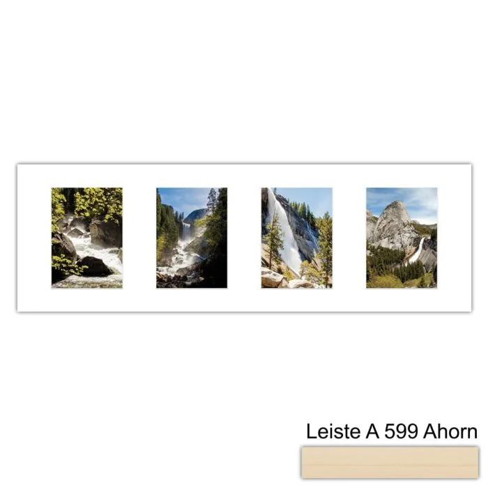 Galerierahmen Design 4206, 25x77, 4 Ausschnitte 13x18 ahorn-natur