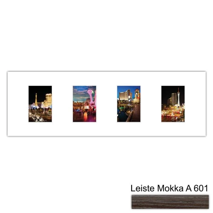 Galerierahmen Design 4202, 25x77, 4 Ausschnitte 10x15 mokka