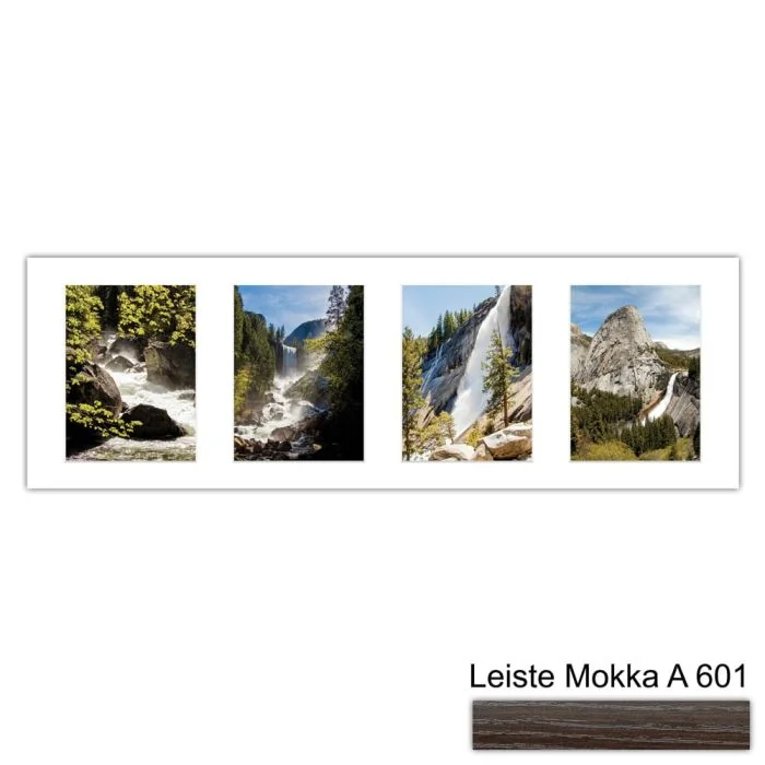 Galerierahmen Design 4210, 25x77, 4 Ausschnitte 15x20 mokka