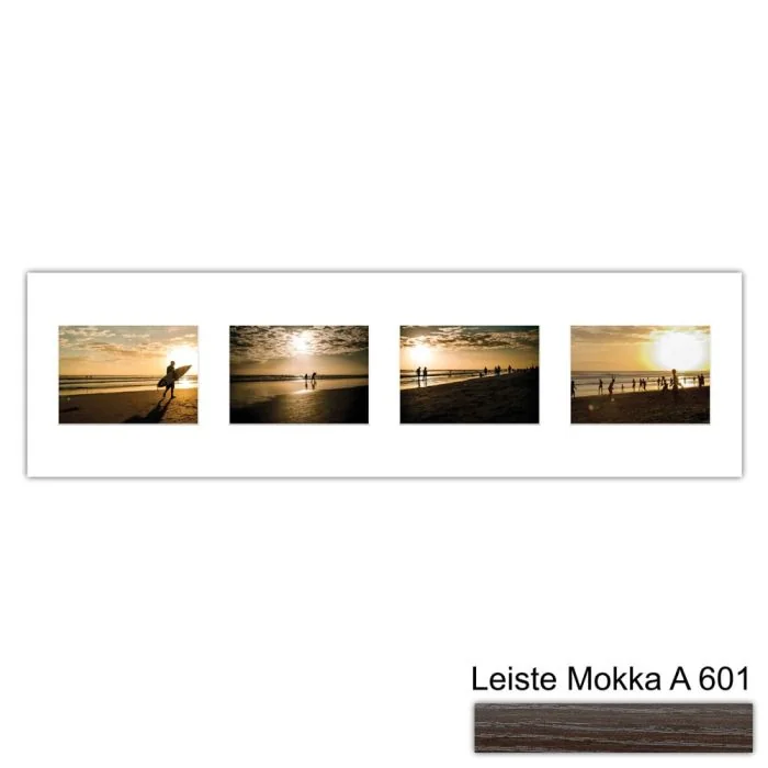 Galerierahmen Design 4218, 25x87,5, 4 Ausschnitte 13x18 mokka