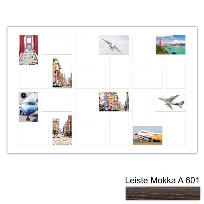 Galerierahmen Design 4244, 60x90, 24 Ausschnitte 10x15 mokka