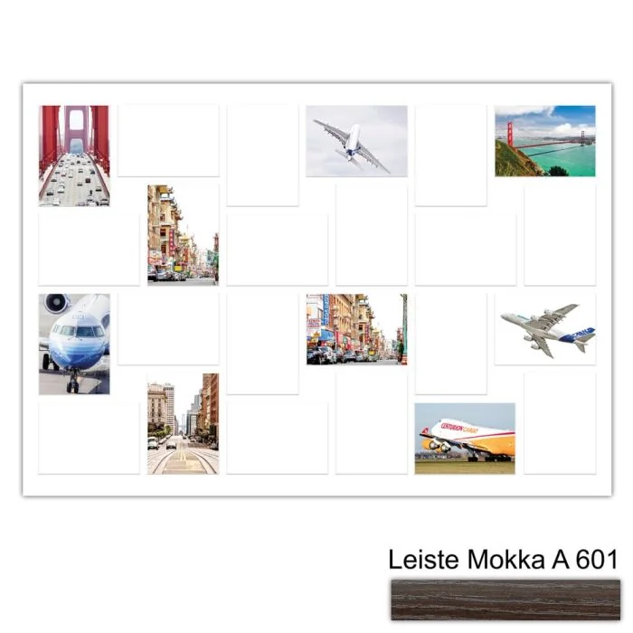 Galerierahmen Design 4246, 70x100, 24 Ausschnitte 13x18 mokka