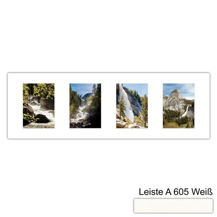 Galerierahmen Design 4206, 25x77, 4 Ausschnitte 13x18 schneeweiss