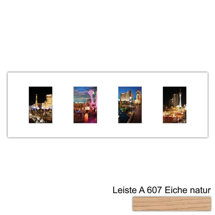 Galerierahmen Design 4202, 25x77, 4 Ausschnitte 10x15 braun-eiche-natur