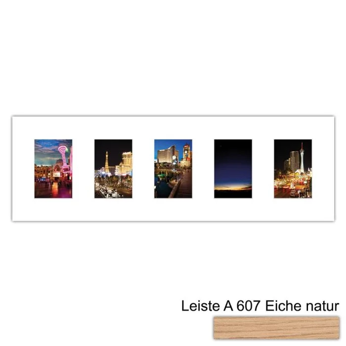 Galerierahmen Design 4203, 25x77, 5 Ausschnitte 10x15 braun-eiche-natur