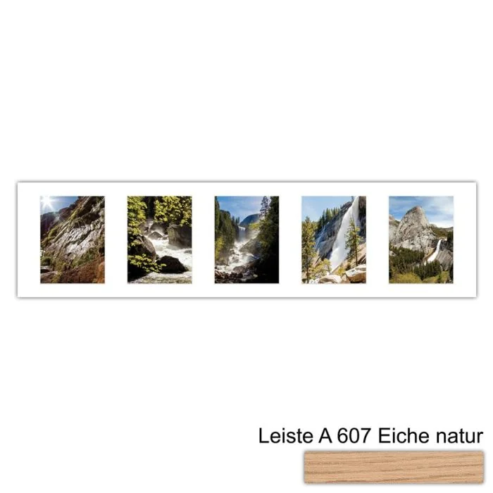 Galerierahmen Design 4211, 25x100, 5 Ausschnitte 15x20 braun-eiche-natur