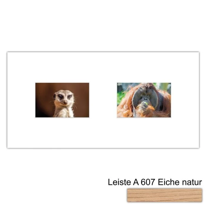 Galerierahmen Design 4212, 25x50, 2 Ausschnitte 10x15 braun-eiche-natur