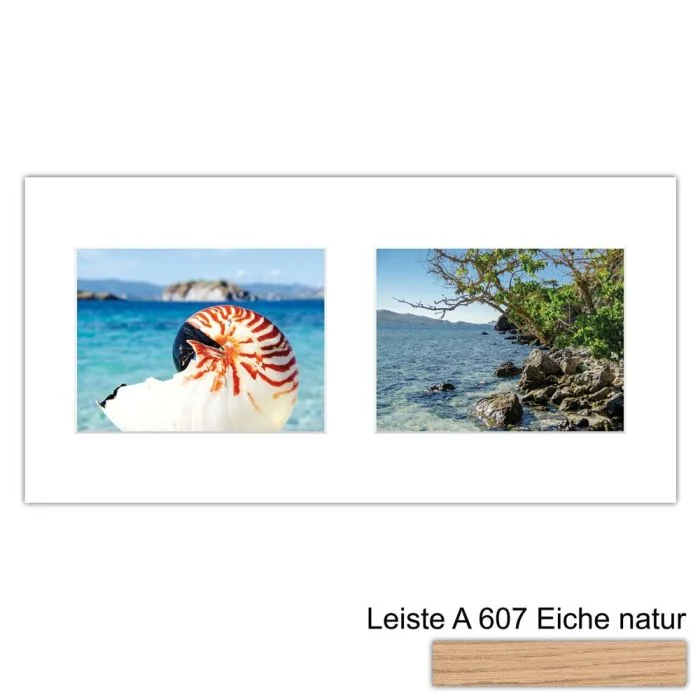 Galerierahmen Design 4220, 25x50, 2 Ausschnitte 15x20 braun-eiche-natur