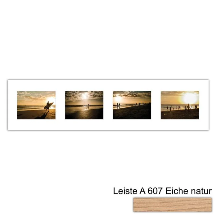 Galerierahmen Design 4222, 25x100, 4 Ausschnitte 15x20 braun-eiche-natur