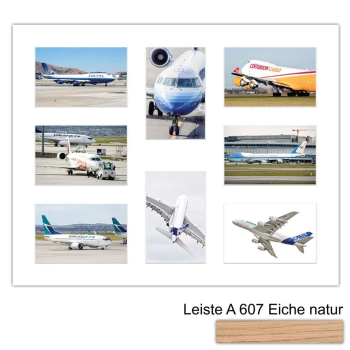 Galerierahmen Design 4231, 40x50, 8 Ausschnitte 10x15 braun-eiche-natur
