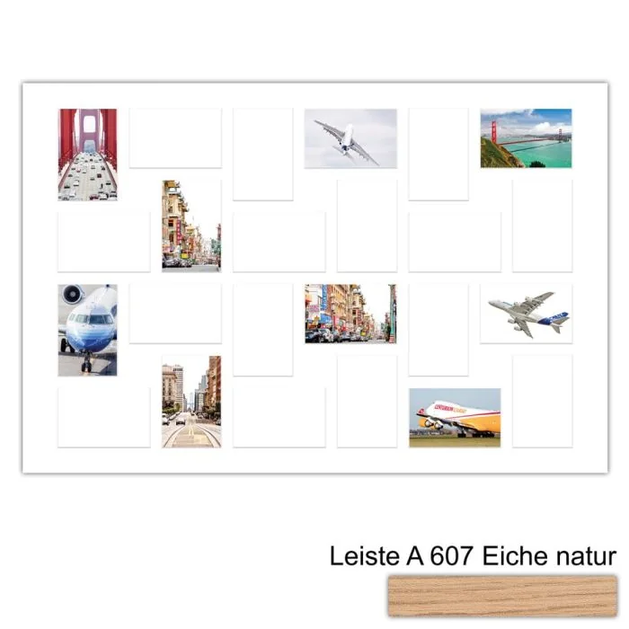Galerierahmen Design 4244, 60x90, 24 Ausschnitte 10x15 braun-eiche-natur