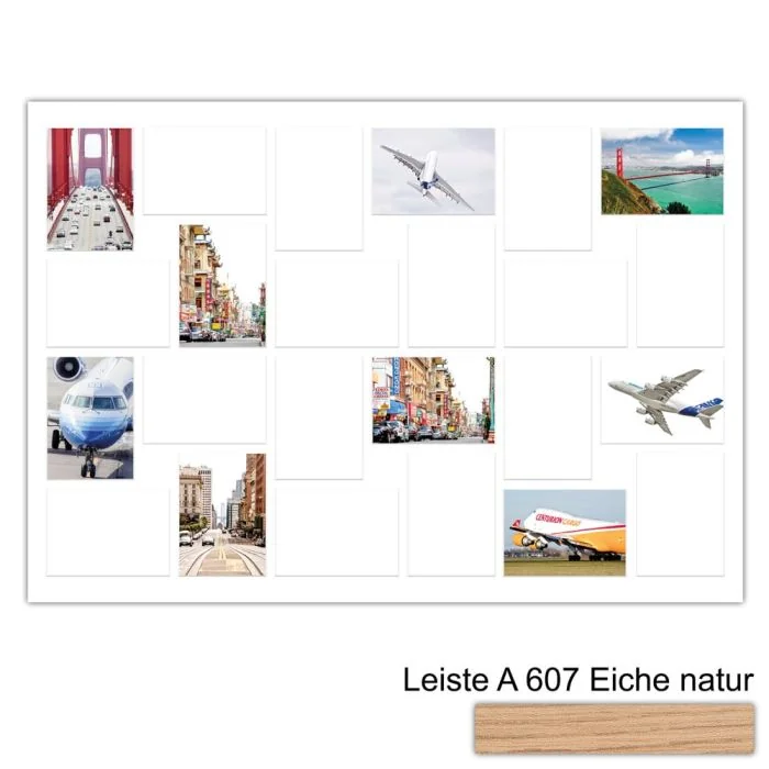 Galerierahmen Design 4246, 70x100, 24 Ausschnitte 13x18 braun-eiche-natur