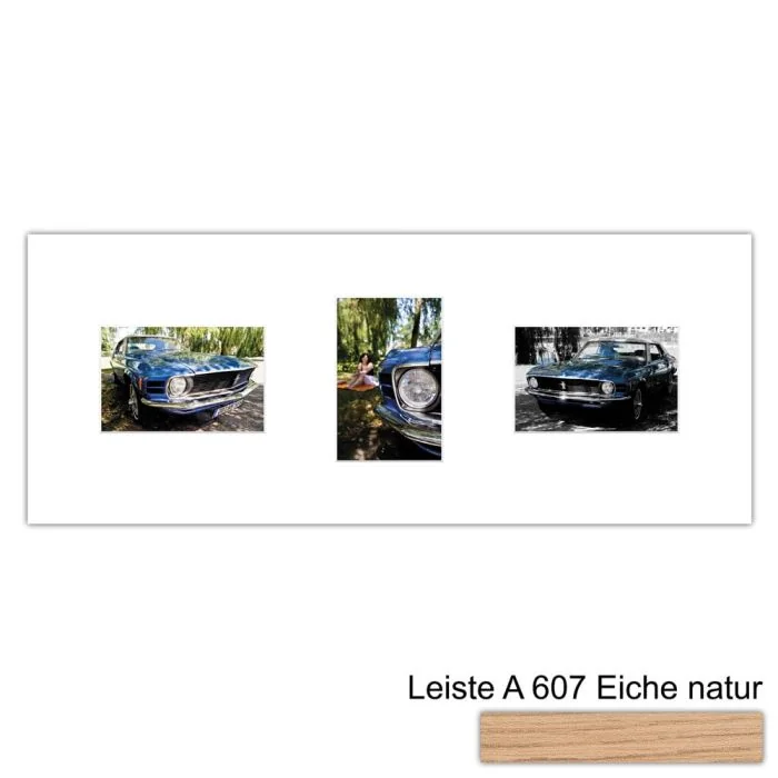 Galerierahmen Design 4248, 25x62,5, 3 Ausschnitte 10x15 braun-eiche-natur