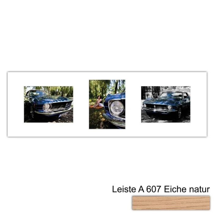 Galerierahmen Design 4250, 25x77, 3 Ausschnitte 15x20 braun-eiche-natur