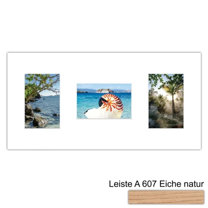 Galerierahmen Design 4251, 25x50, 3 Ausschnitte 10x15 braun-eiche-natur