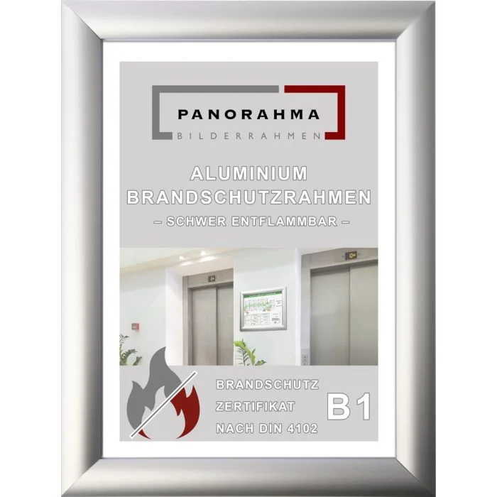 Brandschutzrahmen Silber 25mm Ecken auf Gehrung