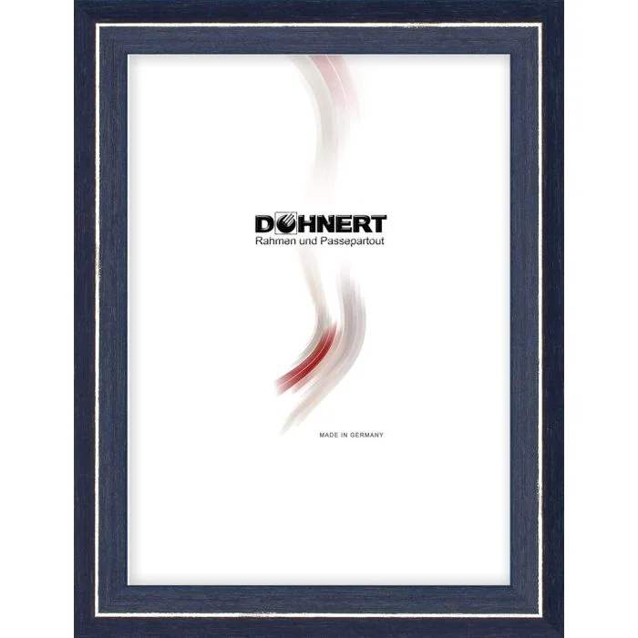 Holzrahmen D184 Marineblau mit Silberkante