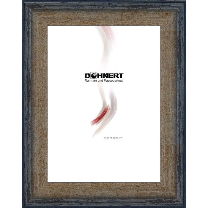 Holzrahmen D299 dunkelblau-gelb matt