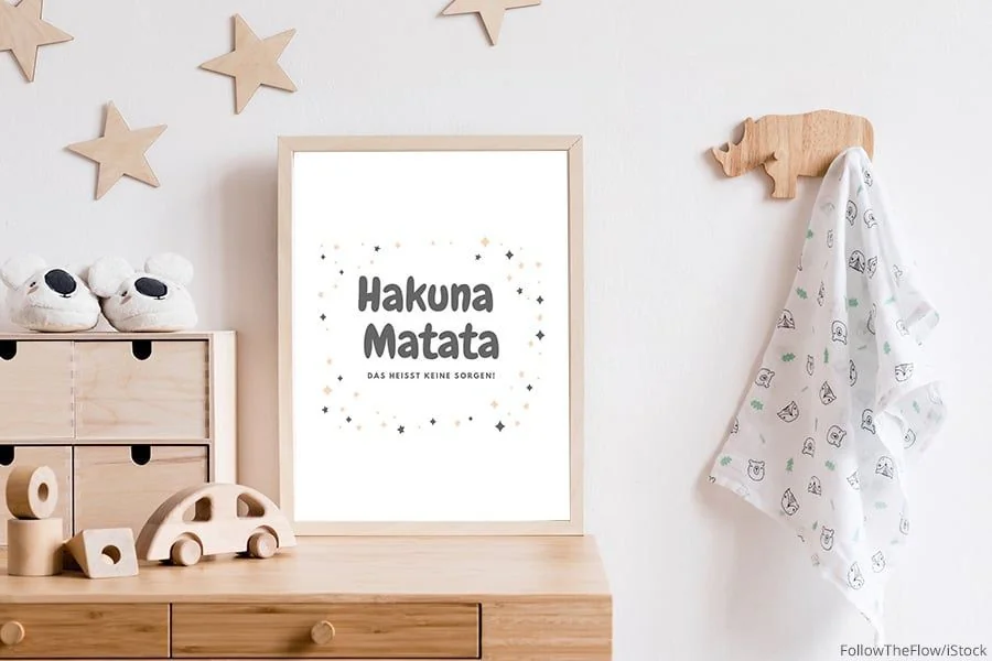 Kostenloser Spruch für Bilderrahmen im Kinderzimmer.