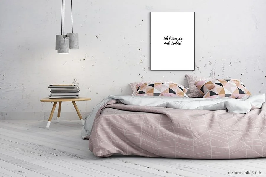 Kostenloser Spruch für Bilderrahmen im Schlafzimmer.