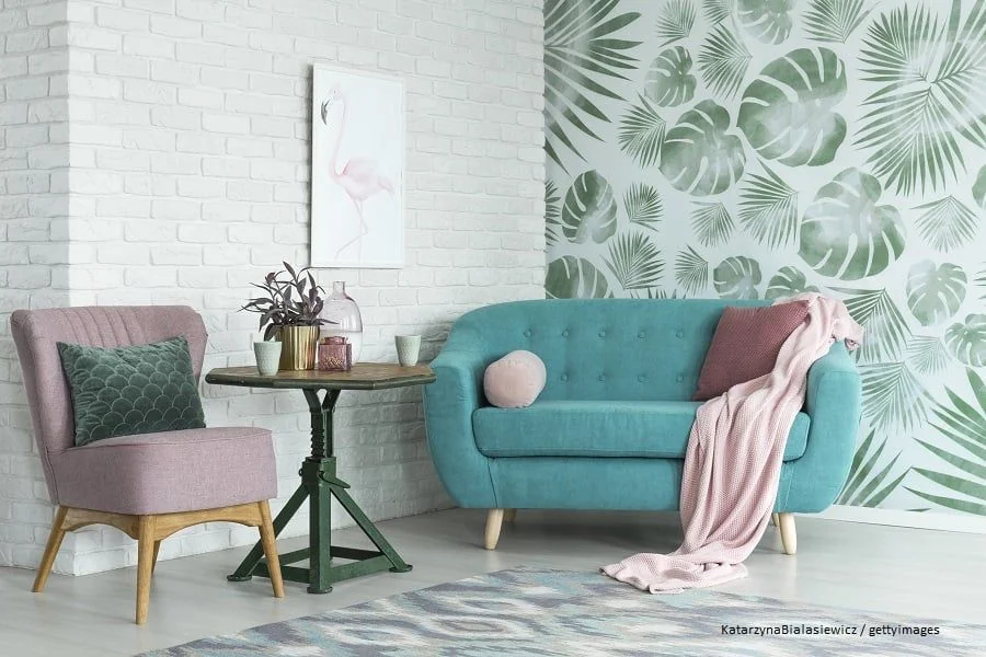 Wandgestaltung Wohnzimmer Mustertapeten