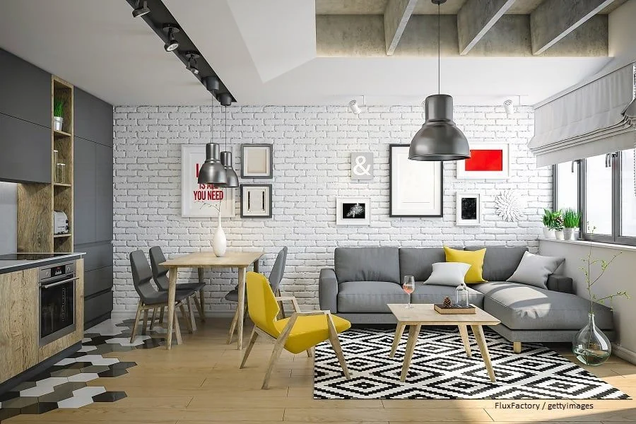 Wandgestaltung Wohnzimmer Steinoptik