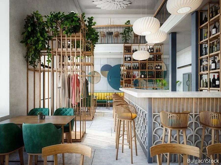 Moderne Restauranteinrichtung.