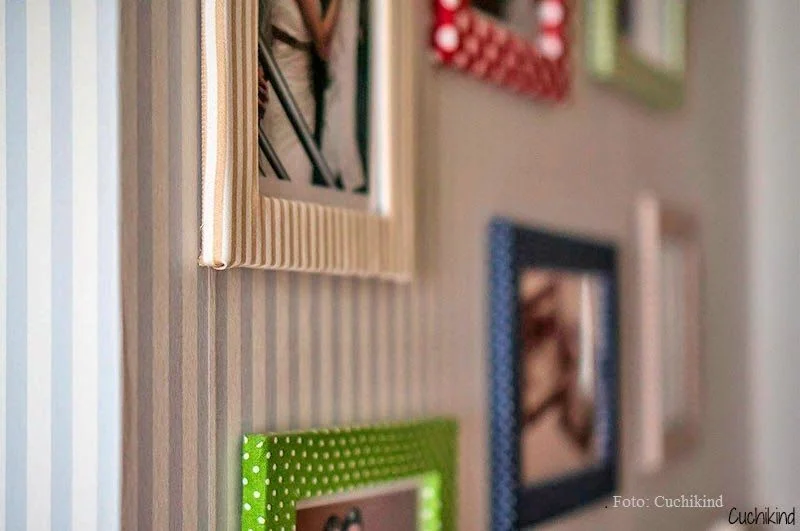 Kreative Bilderwand mit Stoffrahmen
