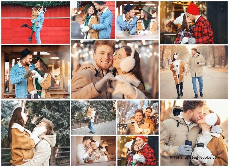 Fotocollage Liebespaar Mann und Frau