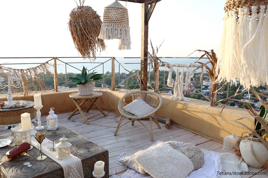 Balkon im Boho-Stil