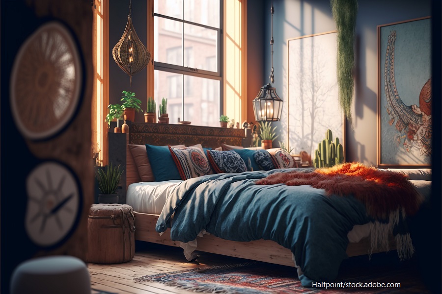 Orientalisch eingerichtetes Schlafzimmer